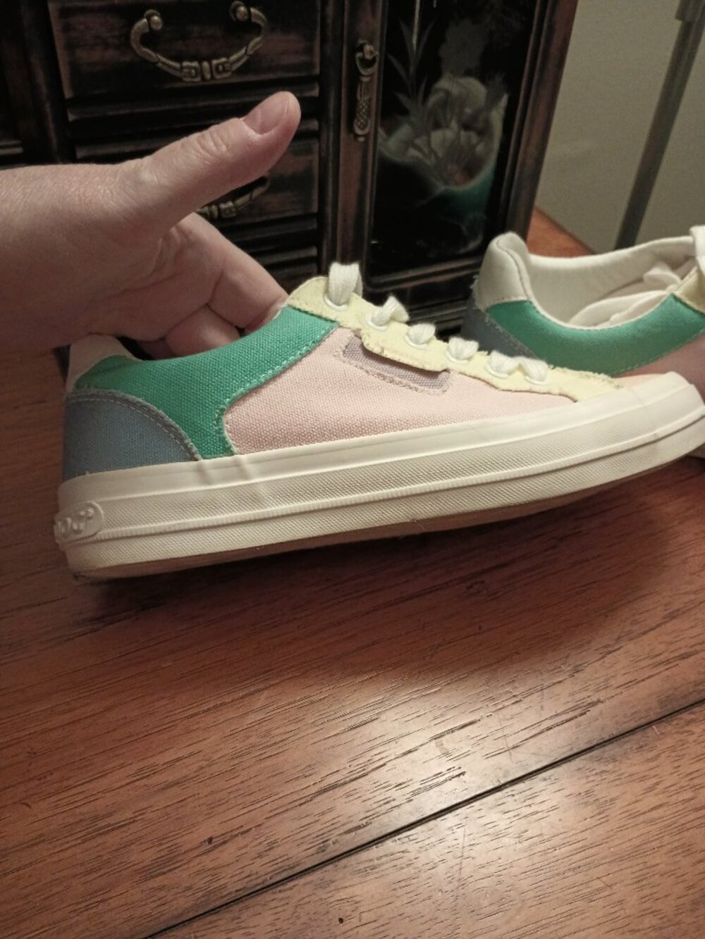 Rocket Dog Pastel Multicolor Canvas Sneakers - Pink, Yellow & Green Size 8 - Picture 7 of 10